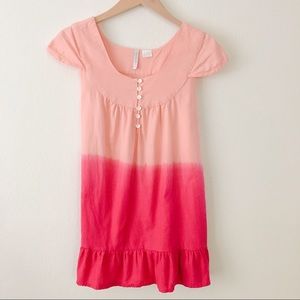 Editions Pink & Fuchsia Dip Dye Cap Sleeves Top